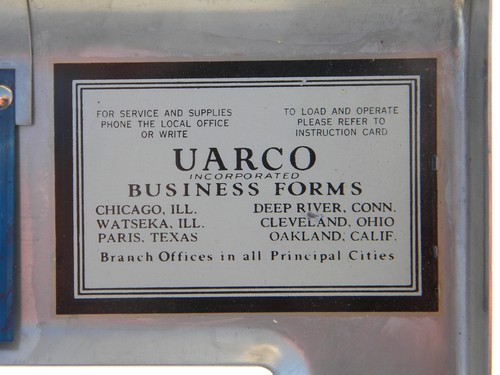 Vintage machine-age industrial UARCO sales or shop receipt writer