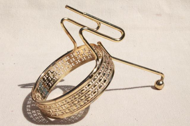 vintage metal wire rack only, for two tiered bowls glass chip & dip set