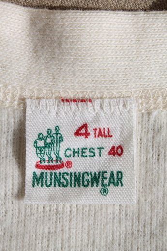 Vintage Munsingwear natural cotton union suits, unworn long johns winter underwear