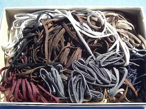 Vintage new old stock work boot shoe laces, huge lot of shoelaces