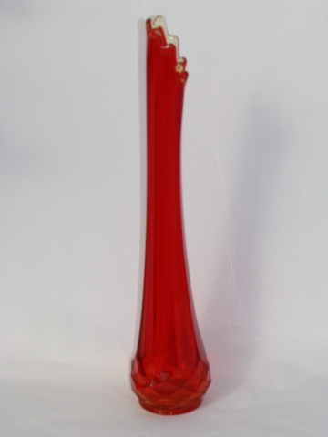 Vintage persimmon orange tall vase