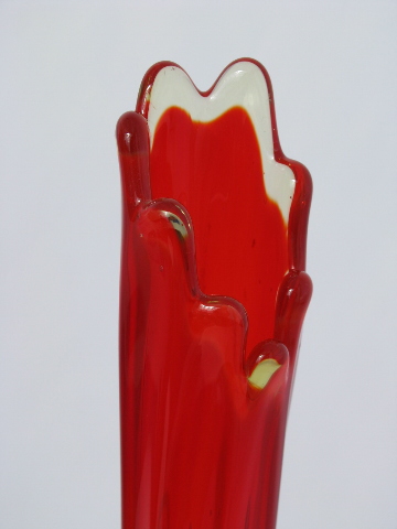 Vintage persimmon orange tall vase