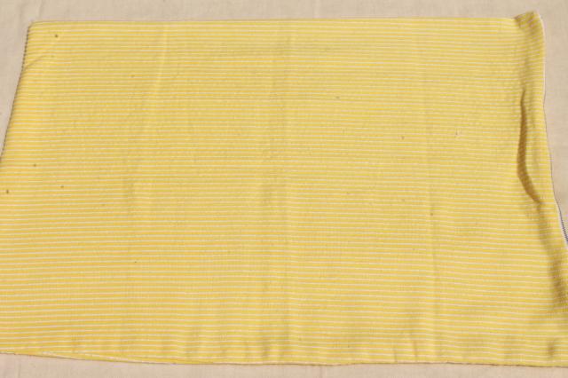 vintage pink & yellow zip pillowcase shams, 70s toughcord corded weave cotton/poly