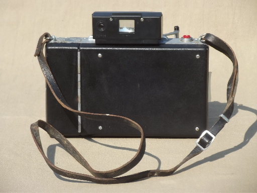 Vintage Polaroid Automatic 100 land camera, 1960s camera w/ folding bellows