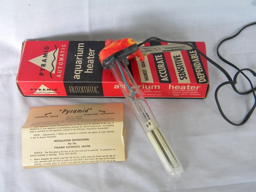 Vintage Pyramid 100 watt automatic aquarium fish tank heater,1954 pat