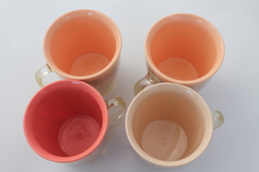 Vintage raffiaware burlap therm-o-ware insulated plastic dishes in retro tiki pastels