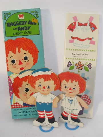 Vintage Raggedy Ann stories & coloring books lot, paper dolls etc. great graphics