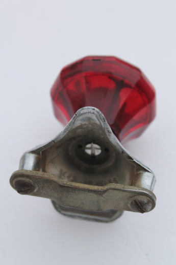 Vintage red plastic steering wheel knob, retro suicide spinner knob Morton Mfg Los Angeles