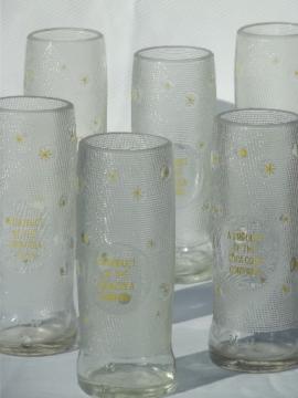 Vintage repurposed glass soda bottle glasses set, bottle cutting Tab bottles