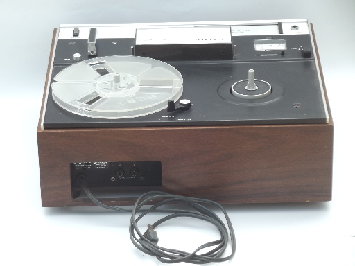 Vintage Sony TC-255 reel to reel tape player with manual