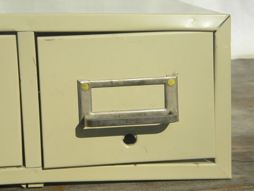 Vintage steel  Lit-ning card catalog file cabinet, industrial office & shop