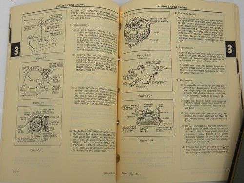 Vintage Tecumseh Lauson Peerless 4 stroke cycle engine mechanic's handbook