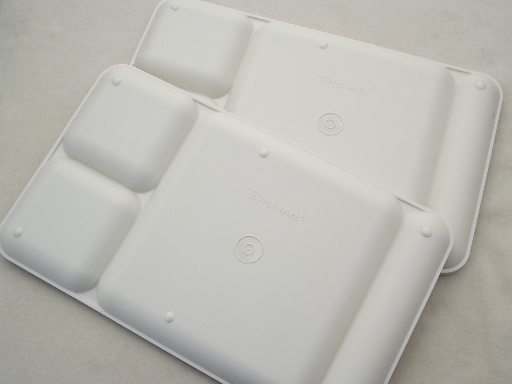 Vintage Tupperware lunch / meal trays, lap tray set