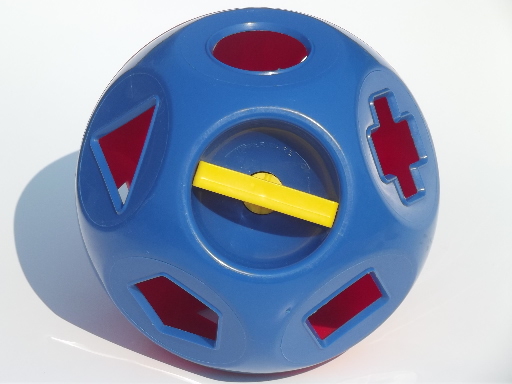 Vintage Tupperware plastic shape sorter, Tuppertoys Shape-O ball