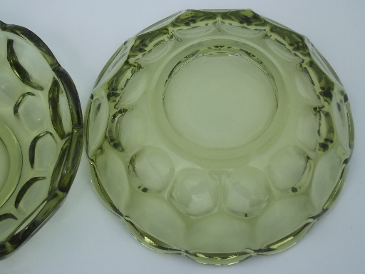 Vintage verde green whirlpool / provincial pattern glass bowls