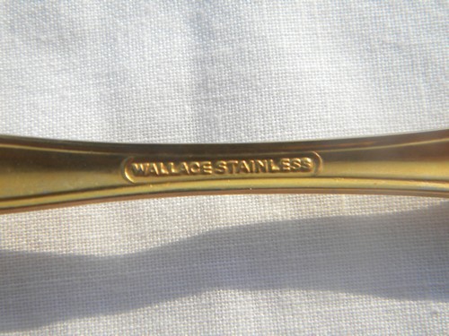 Vintage Wallace gold plated flatware, setting for 5, serving pieces