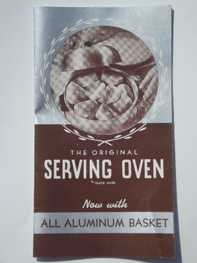 Vintage West Bend aluminum serving oven w/ leaflet, for hot rolls or potatoes