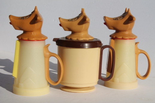 Vintage Whirley plastic moo cow creamers, retro cream pitcher collection