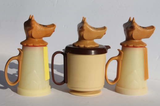 Vintage Whirley plastic moo cow creamers, retro cream pitcher collection