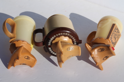 Vintage Whirley plastic moo cow creamers, retro cream pitcher collection