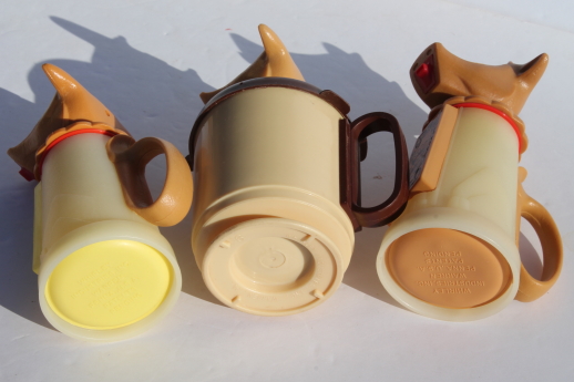 Vintage Whirley plastic moo cow creamers, retro cream pitcher collection