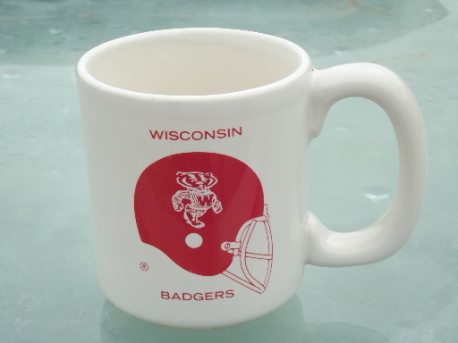 Vintage  Wisconsin Badgers mug from Chase & Sandborn coffee, old logo