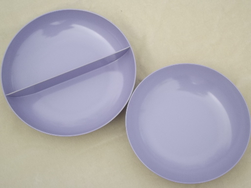 Violet corsage melmac dishes set of serving pieces, vintage Marcrest melmac