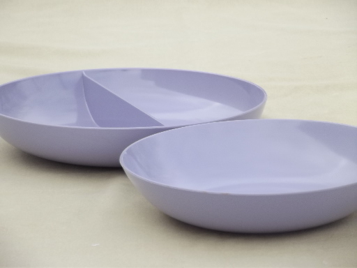 Violet corsage melmac dishes set of serving pieces, vintage Marcrest melmac