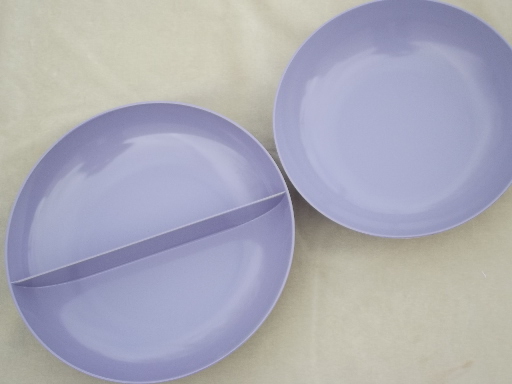 Violet corsage melmac dishes set of serving pieces, vintage Marcrest melmac