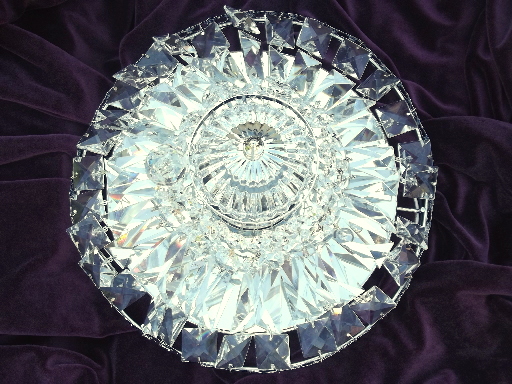 Wedding cake ceiling light chandelier fixture, silver / crystal prisms