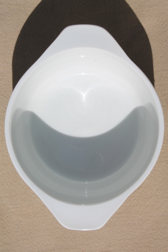 White ironstone restaurant china ramekin bowls, individual casserole dishes set of 6