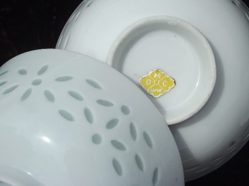 White porcelain rice / noddle bowls, rice china & lotus flower bowls