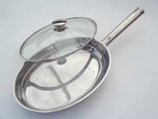 Wolfgang Puck Bistro stainless cookware, 12" oval skillet w/ glass lid