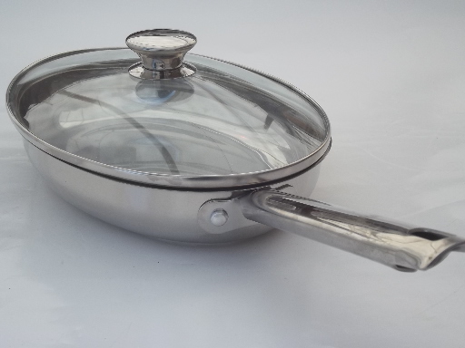 Wolfgang Puck Bistro stainless cookware, 12" oval skillet w/ glass lid