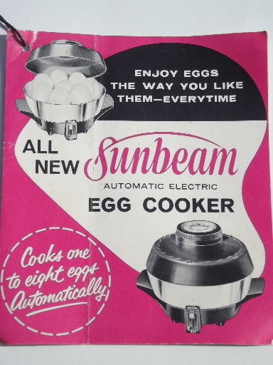 Worning vintage Sunbeam egg cooker poacher E3B3, complete w/ manual
