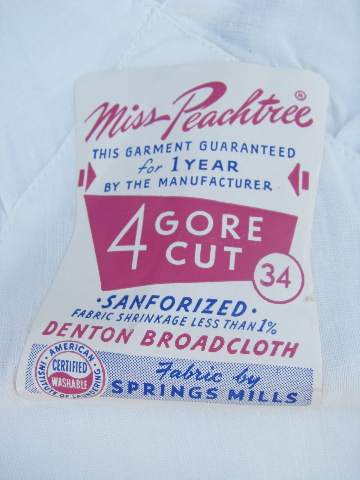 WWII 40s vintage cotton full slips w/ tags, broadcloth & eyelet, plisse & lace