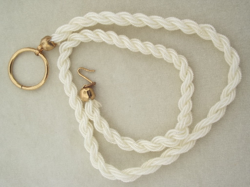 Zip it Yourself 50s vintage dress zipper puller, pearl chain w/ hook